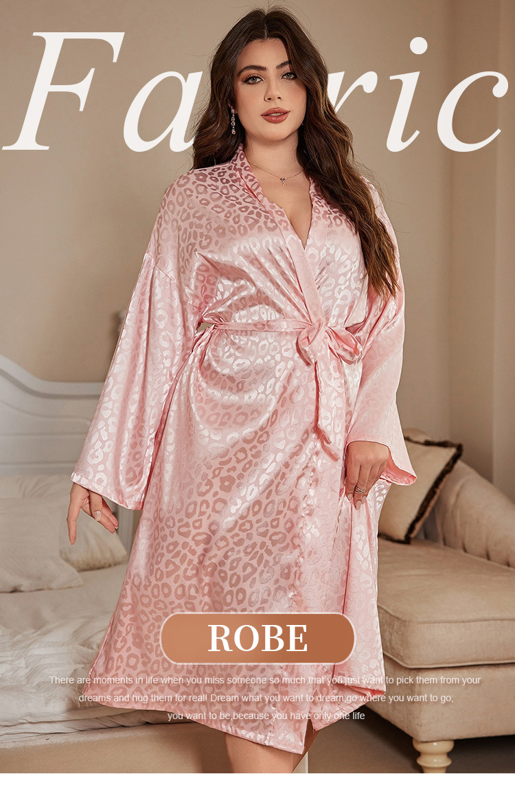 Bathrobe - Szlafrok Plus Size Damski Piżama Bielizna